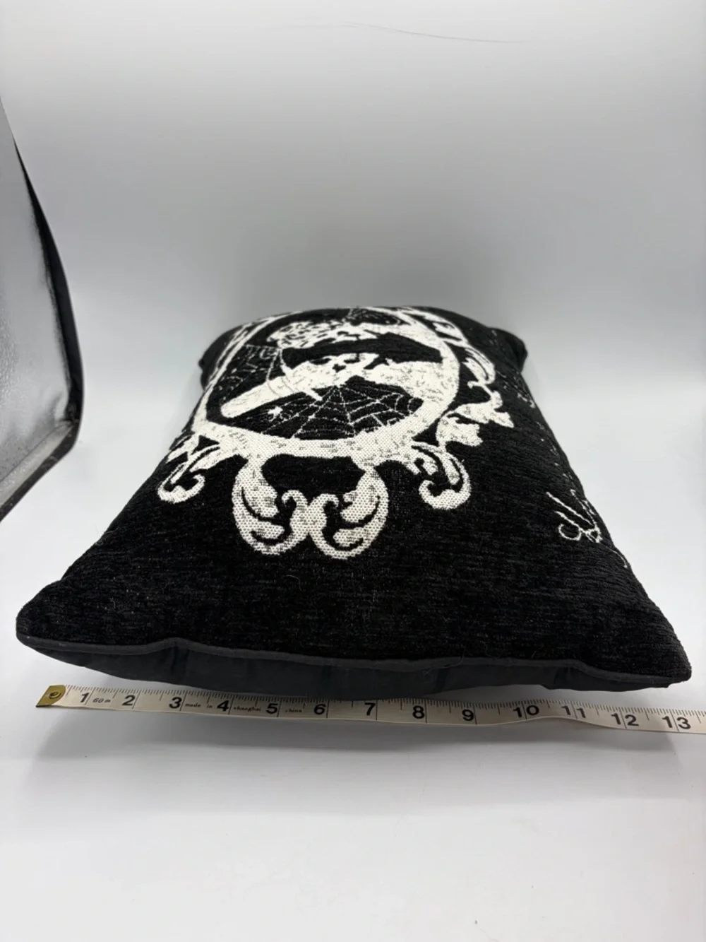 Black & White Gothic Skull Couple Throw Pillow